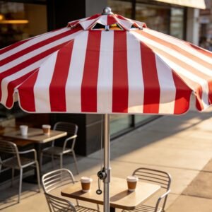 Striped Commercial Market Umbrella