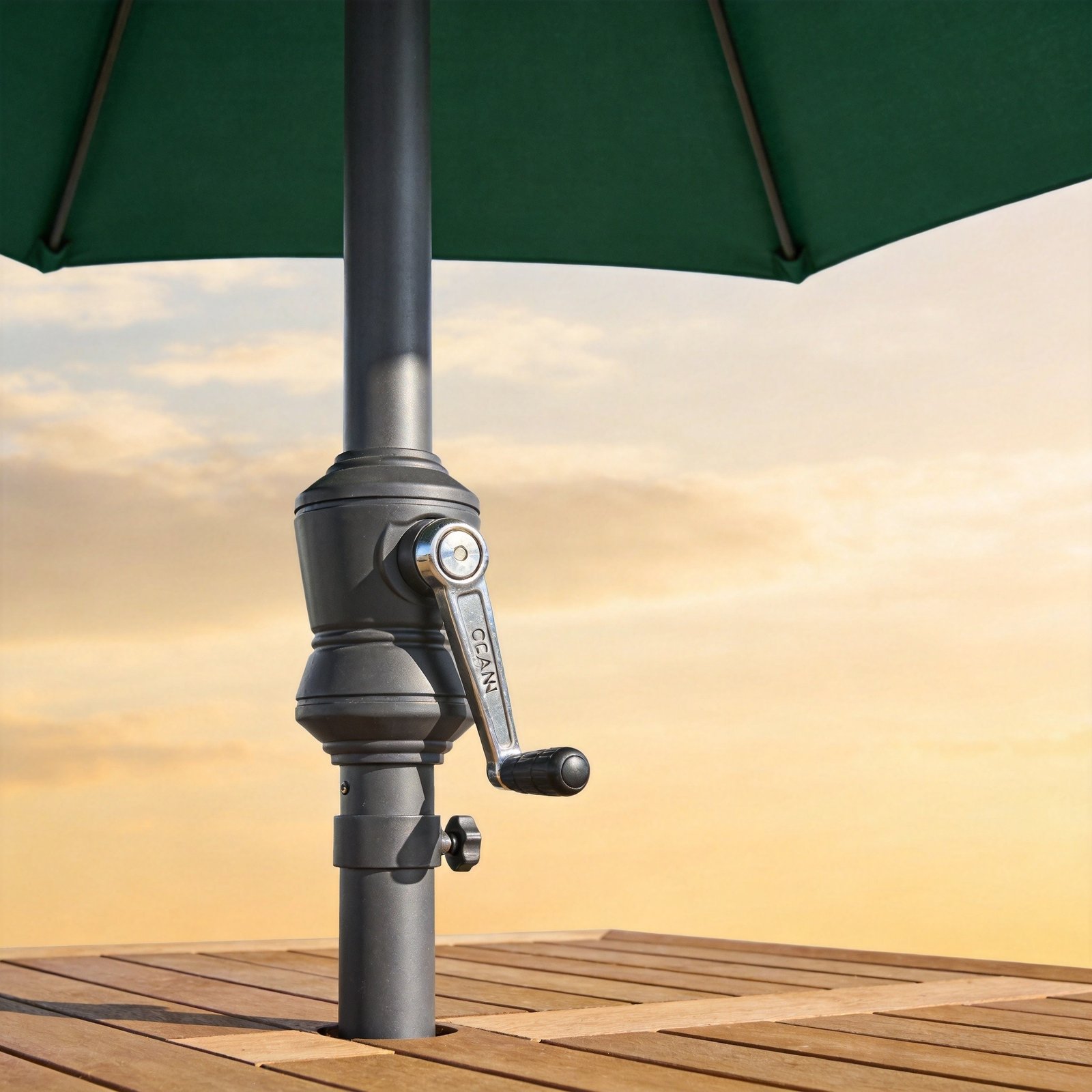 Crank-Operated Round Patio Umbrella - Image 2